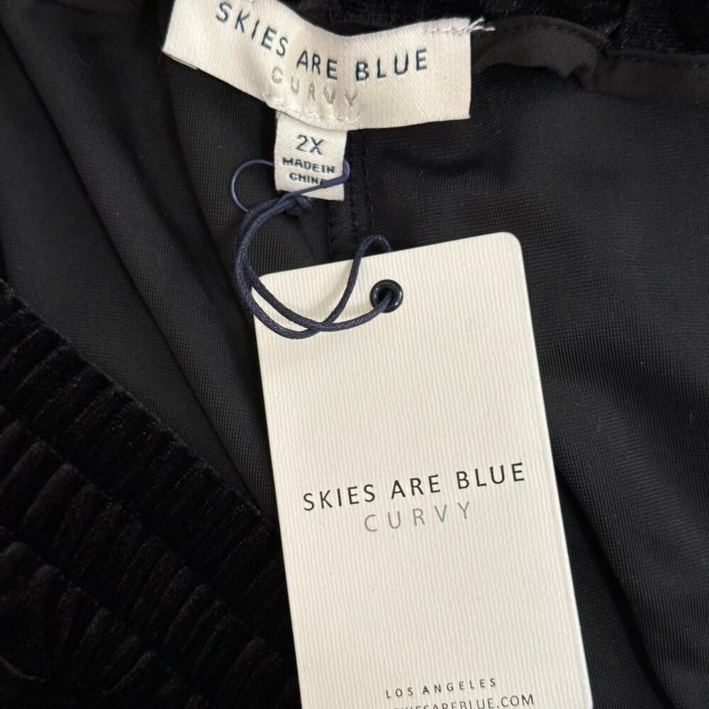 SKIES ARE BLUE ~ Plush Velvet Duster Coat and Jeggings - BLACK! NWT! Size 2X - Picture 13 of 15